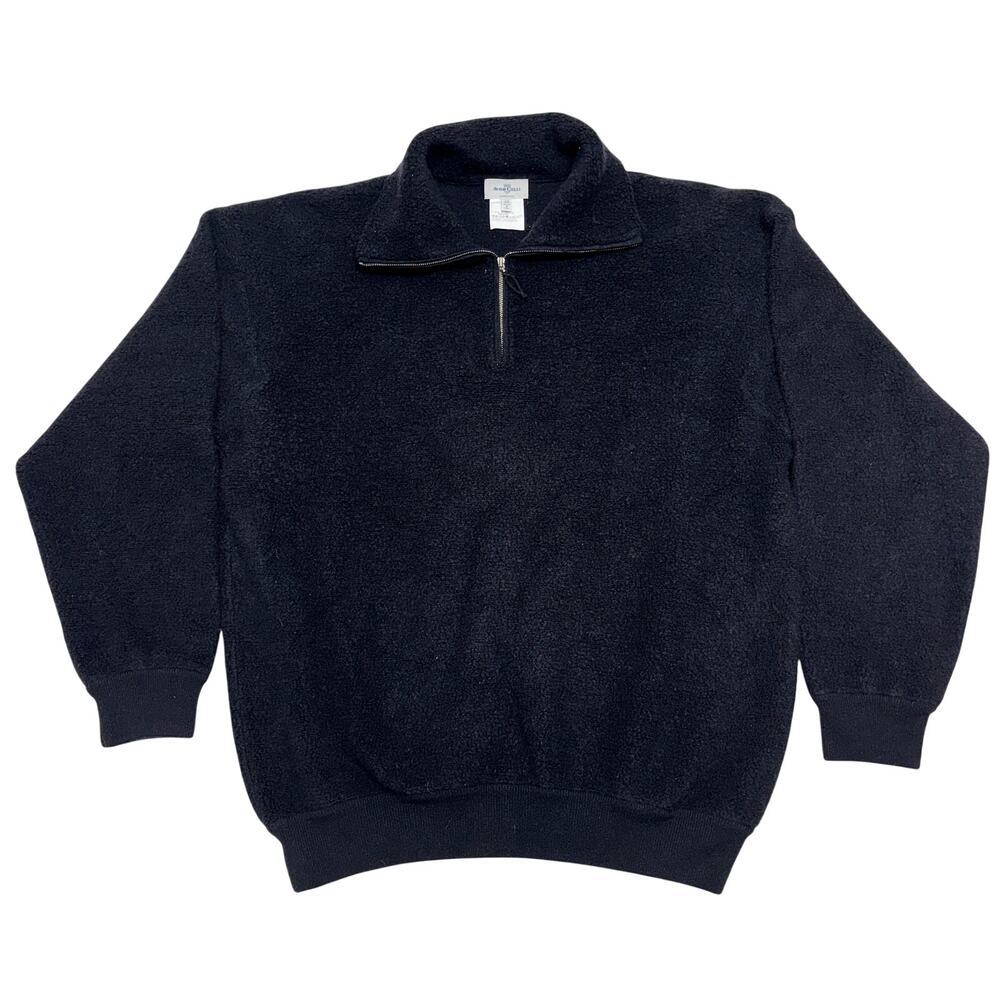 Avon Celli Sweater Mens 56 Black 1/4 Zip Pullover Cashmere Mock Neck Italy Soft